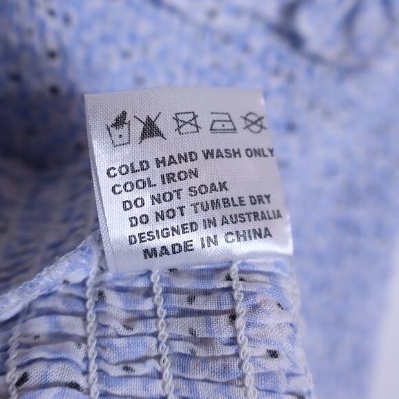 PRINCESS POLLY Elza Mini Dress Blue One Shoulder Shirred Smocked Women's 2 - Picture 13 of 14